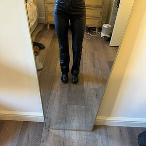Black Faux Leather Pants
